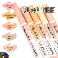 ECOLINE Beige Pink Brush Pen - zestaw 5 kolorów - brush_pen_ecoline_beige_pink_11509911_5szt_later_plastyczne_lublin_pl_b1.png