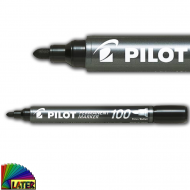 Czarny marker permanentny 100 z okrągłą końcówką - marker_permanent_100_pilot_later_plastyczne_lublin_pl_1.png